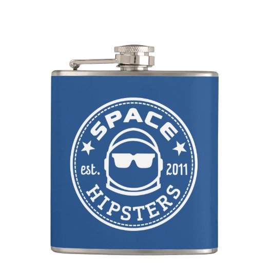 Spatie Hipsters Logo Flask. Heupfles (Voorkant)