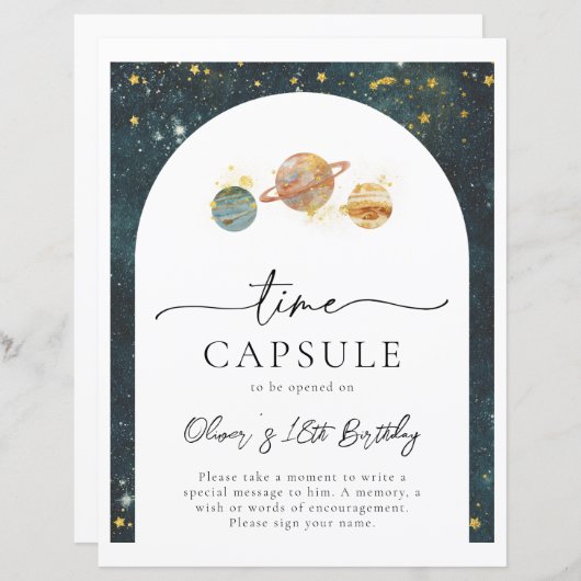 Spatie Tijd Capsule Sign | Ruimtevaart (Voorkant / Achterkant)