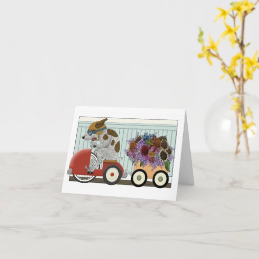 Spatie van de Kar van de Levering van de Bloem van Kaart (Gele Bloem)