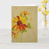 Spatie van het Wenskaart ~ van de waterverf de Kaart (Gele Bloem)