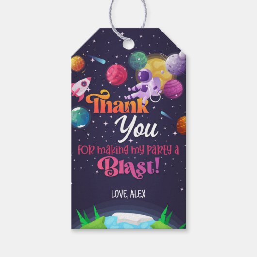 Spatie Verjaardag Favor Tag - Meisje Cadeaulabel (Voorkant)