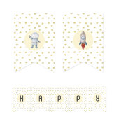 Spatiebanner voor ruimtefeest vlaggetjes