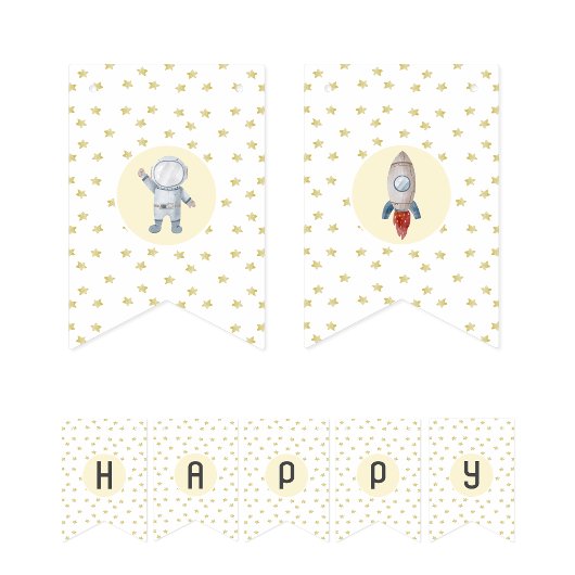 Spatiebanner voor ruimtefeest vlaggetjes