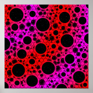 Spatiebellen Vlekken - Rood/Roze Poster