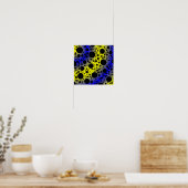 Spatiebubbel Vlekken - Geel/Blauw Poster (Keuken)