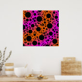 Spatiebubbel Vlekken - Oranje/Roze Poster (Keuken)