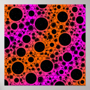Spatiebubbel Vlekken - Oranje/Roze Poster