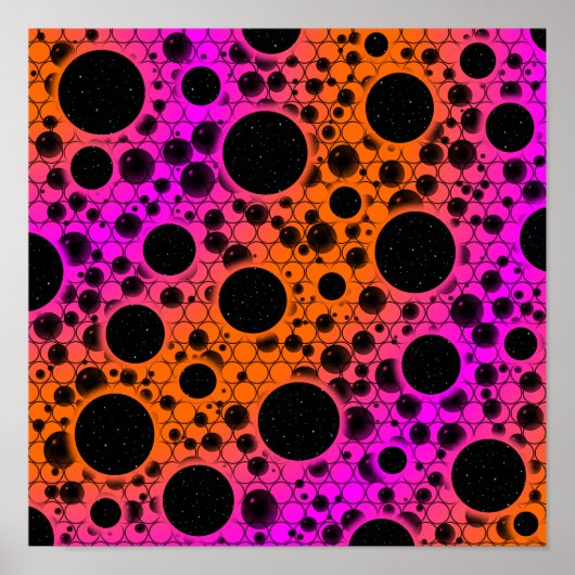 Spatiebubbel Vlekken - Oranje/Roze Poster (Voorkant)