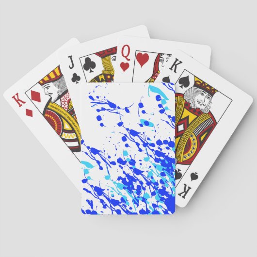 Spaties verf blauw pokerkaarten (Achterkant)