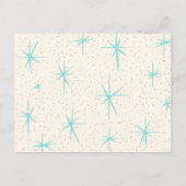 Spatietijd Turquoise Starbursts Briefkaart (Voorkant)