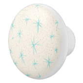 Spatietijd Turquoise Starbursts keramische knop (Rechts)
