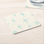 Spatietijd Turquoise Starbursts Onderzetter van ha (Schuin)