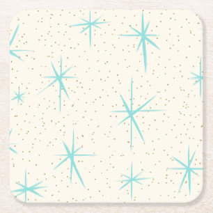 Spatietijd Turquoise Starbursts Onderzetter van ha