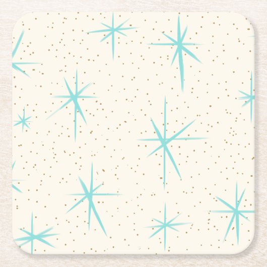 Spatietijd Turquoise Starbursts Onderzetter van ha (Voorkant)