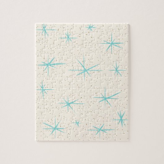 Spatietijd Turquoise Starbursts Puzzle Legpuzzel (Verticaal)