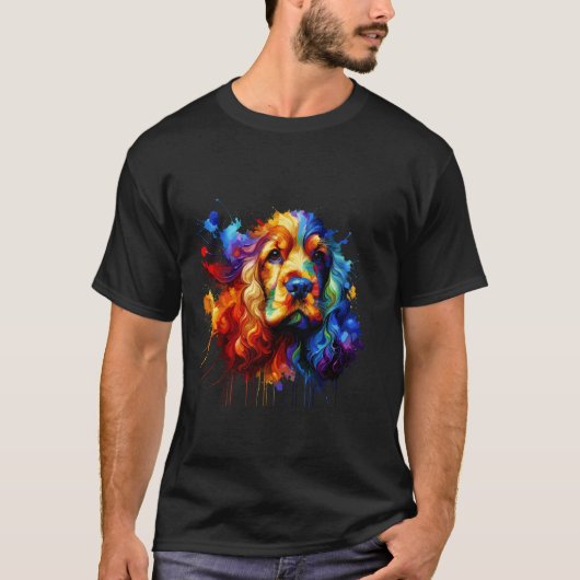 Spatkunst Cocker Spaniel Spaniels T-shirt (Voorkant)