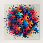 Spatpaint puzzelstukken legpuzzel (Horizontaal)
