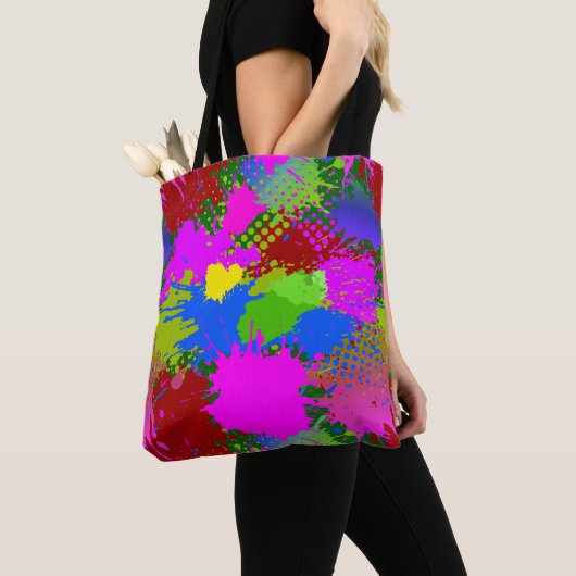Spatpatroon met verf 3 tote bag (Dichtbij)