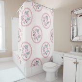 spatroon in kleine bloemen. Millefl Douchegordijn (In situ)