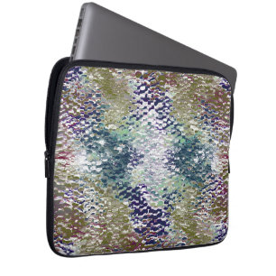 Spatten en splatten van verf onder gehamerd glas laptop sleeve