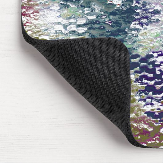 Spatten en splatten van verf onder gehamerd glas muismat (Hoek)