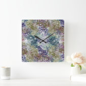 Spatten en splatten van verf onder gehamerd glas vierkante klok (Huis)