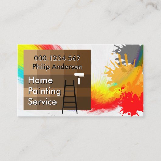 spatten van verf spetterschilderij visitekaartje (Voorkant)