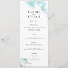 Spattende Blauwe Golven Kust Bruiloft Menu