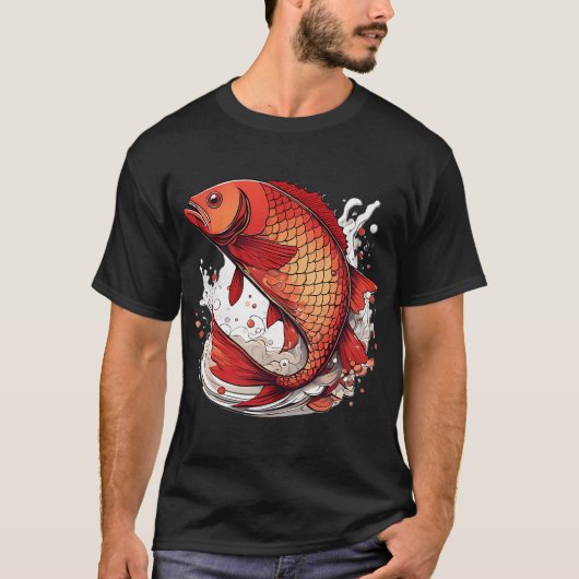 Spattende vis t-shirt (Voorkant)