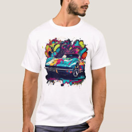 Spatter & Graffiti Sports Car Men's T-Shirt
