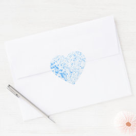 Spattextuur - Blauw Hart Sticker
