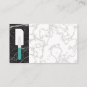 Spatula | Goudwitte marmer | Zwarte marmer Visitekaartje (Achterkant)