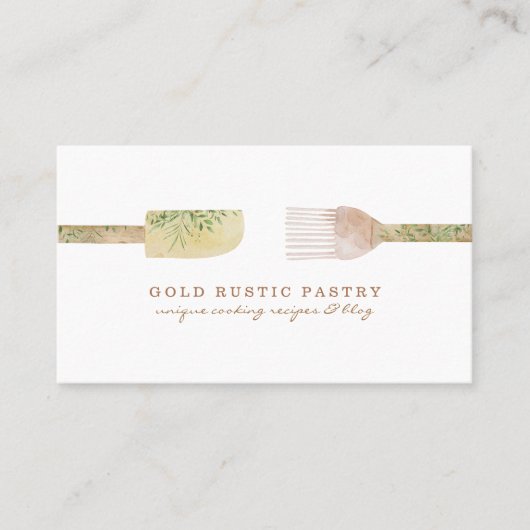 Spatula van gebak Rustige eucalyptusleaf Visitekaartje (Voorkant)