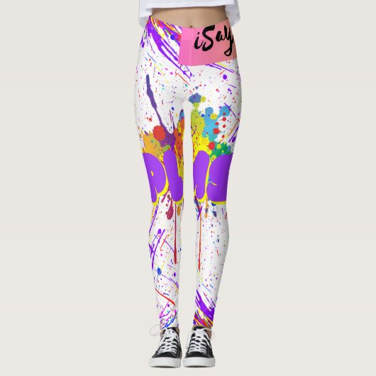 spatverf leggings (Voorkant)