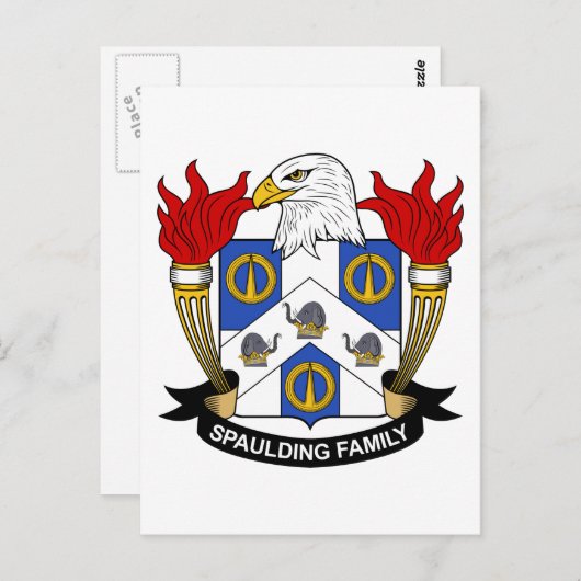 Spauling Family Crest Briefkaart (Voorkant / Achterkant)