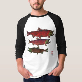 Spawning Salmon - 3/4 Sleeve Raglan T-shirt