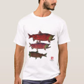 Spawning Salmon (voor en achter) - T-shirt met lan (Voorkant)