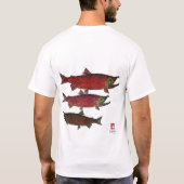 Spawning Salmon (voor en achter) - T-shirt met lan (Achterkant)