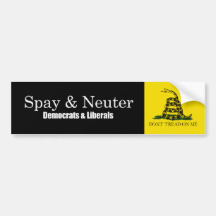 Spay and Neuter Liberals Bumpersticker