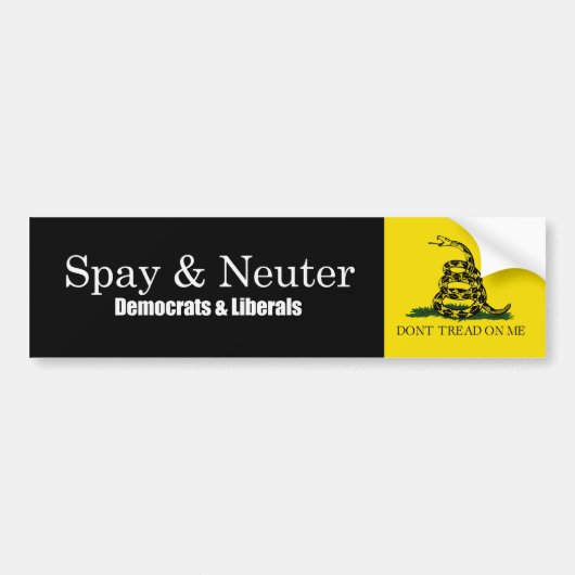 Spay and Neuter Liberals Bumpersticker (Voorkant)