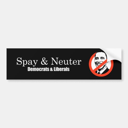Spay and Neuter Liberals Bumpersticker (Voorkant)