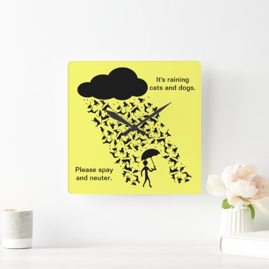 "Spay and Neuter" wandklok (Huis)