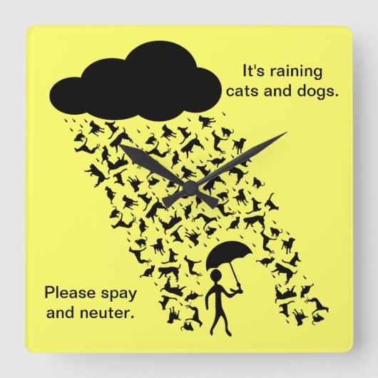 "Spay and Neuter" wandklok (Voorkant)