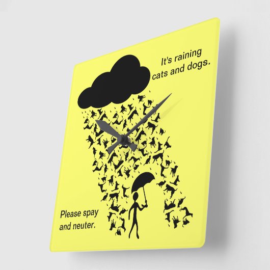 "Spay and Neuter" wandklok (Hoek)