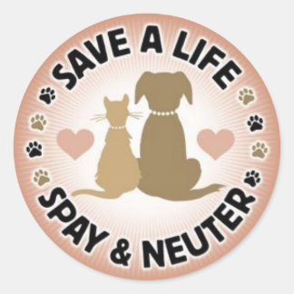 spay and neuter your pets ronde sticker