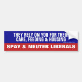 Spay en Neuter Liberals Bumpersticker (Voorkant)