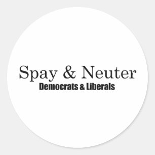 Spay en Neuter Liberals Ronde Sticker
