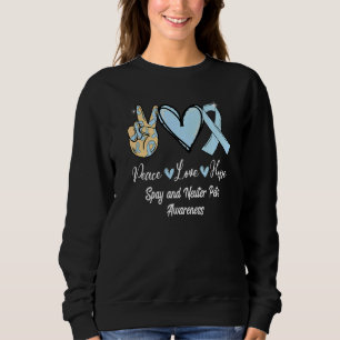 Spay en Neuter Pets SNP Peace Love Hope Light Blu Trui