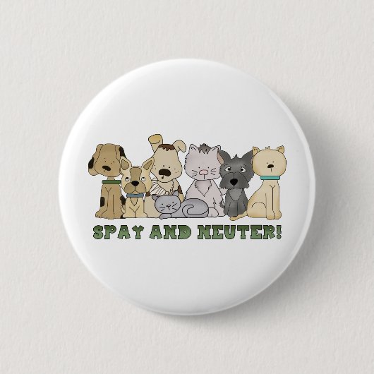 Spay en Neuter Ronde Button 5,7 Cm (Voorkant)