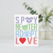 Spay Neuter Adopt Love 2 Briefkaart (Staand voorkant)